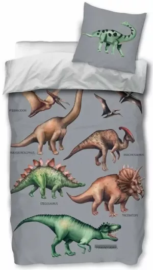 7: Dinosaur sengetøj - 140x200 cm - Flot dino sengesæt - 100% bomuld - Børnesengetøj